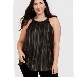 Torrid Black & Gold Stripe Goddess Tunic
